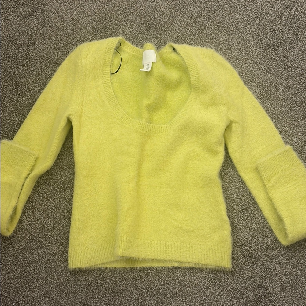 H&M Green Crew Neck Sweater Soft Knit Casual